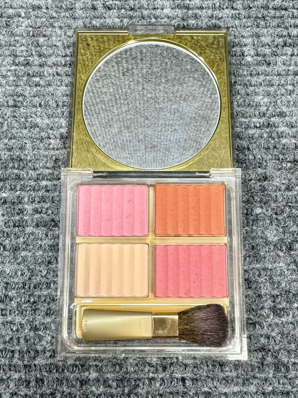 Estee Lauder Deluxe All-Over Face Compact PETAL NECTAR PINK KISS TRANSPARENT